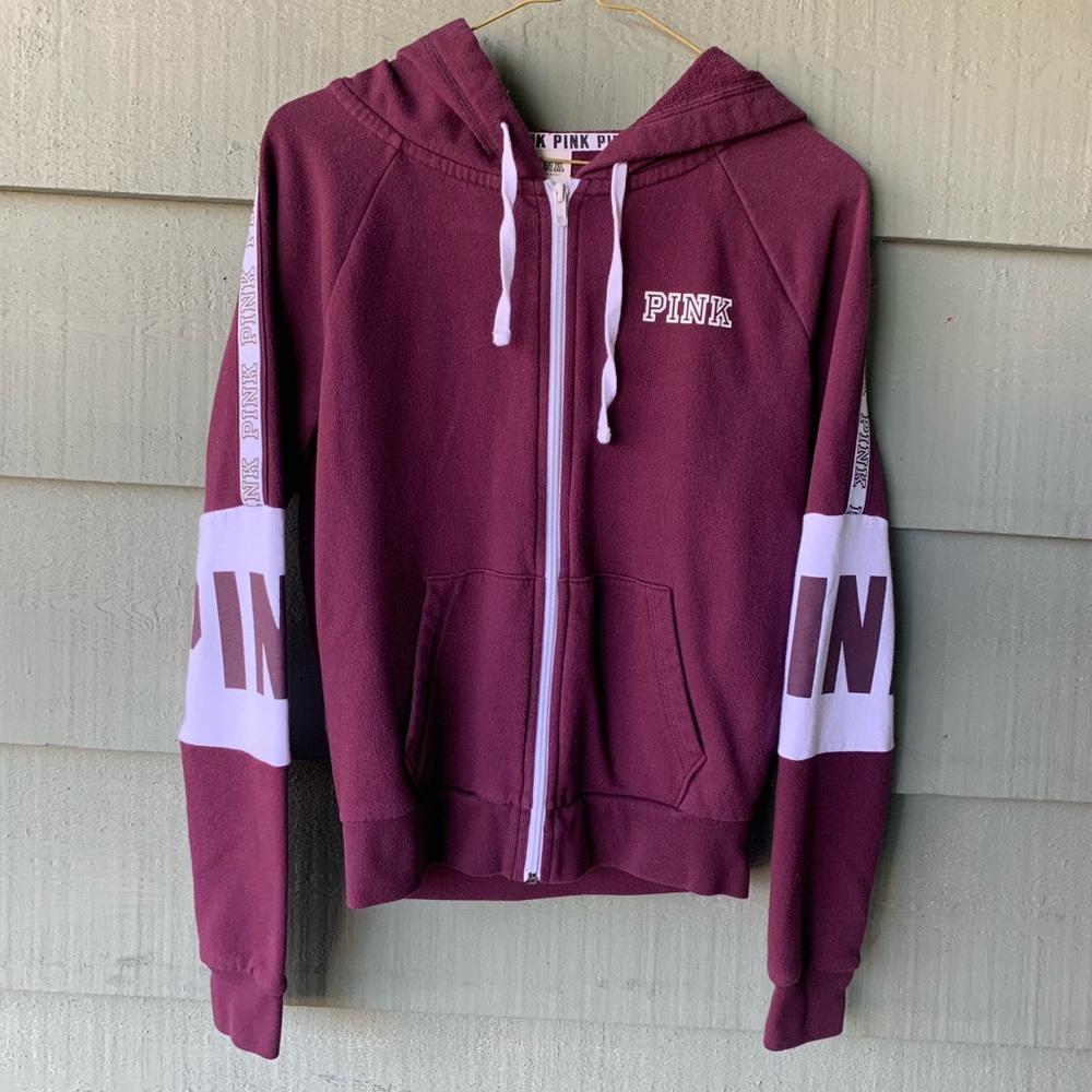 PINK full zip hoodie (S) EUC